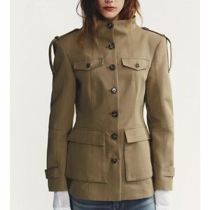 Zara Women's Tan Military Style Jacket